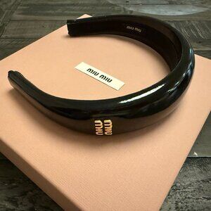 Miu Miu Patent Leather Black Headband Authentic
